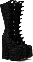 Marc Jacobs Black 'The Rhinestone Kiki Knee-High' Tall Boots