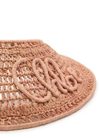 Chloe Chloé Logo-embroidered Raffia Visor Beige