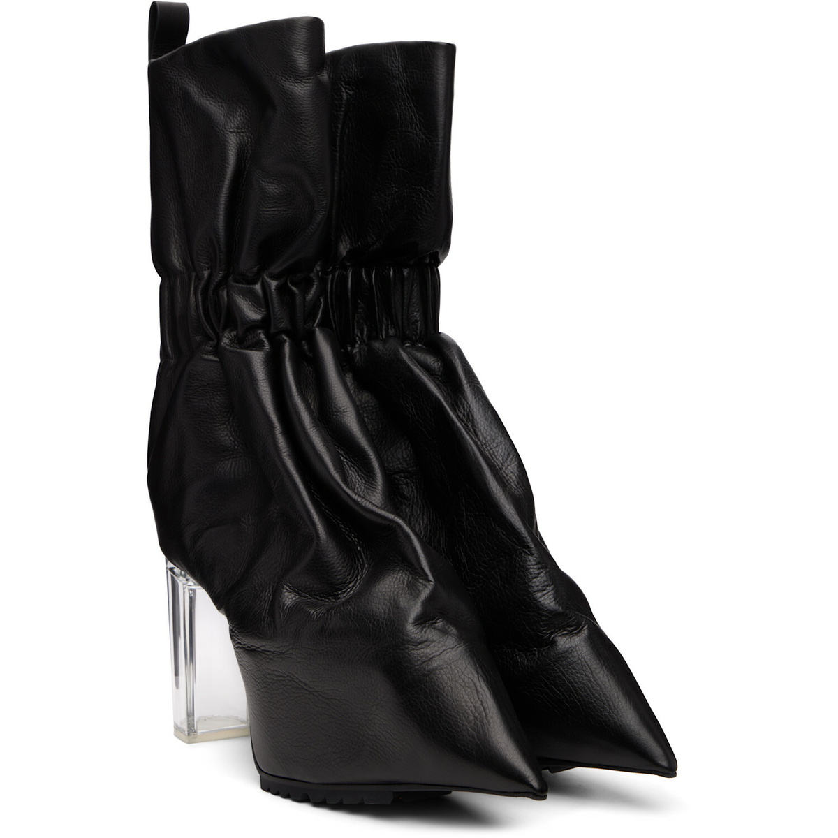 Rick Owens Black Tower Pull-On Cuffed Taquito Boots