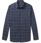 Theory - Checked Cotton-Flannel Shirt - Navy