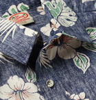 Go Barefoot - Antique Hibiscus Printed Cotton Shirt - Blue