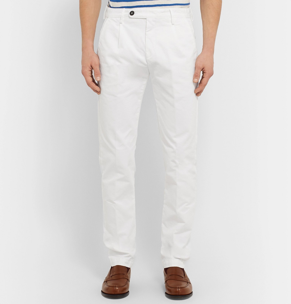 Massimo Alba - Ionio 2 Garment-Dyed Cotton-Gabardine Trousers - White ...