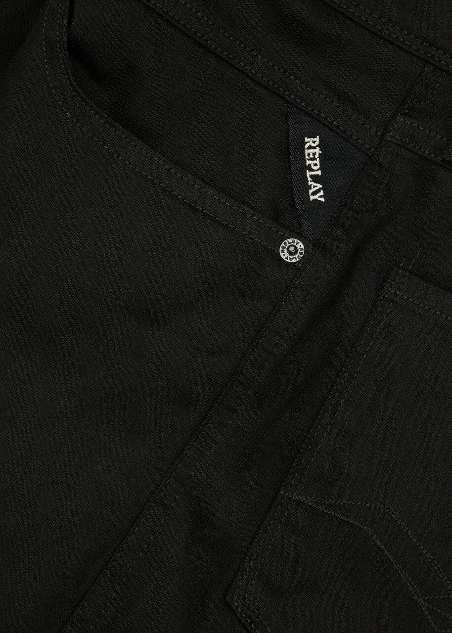 Replay Anbas Hyperflex Re-Used Slim-leg Jeans Black