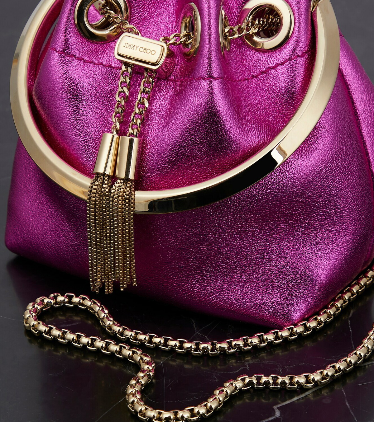 Jimmy Choo Bon Bon Micro leather bucket bag Jimmy Choo