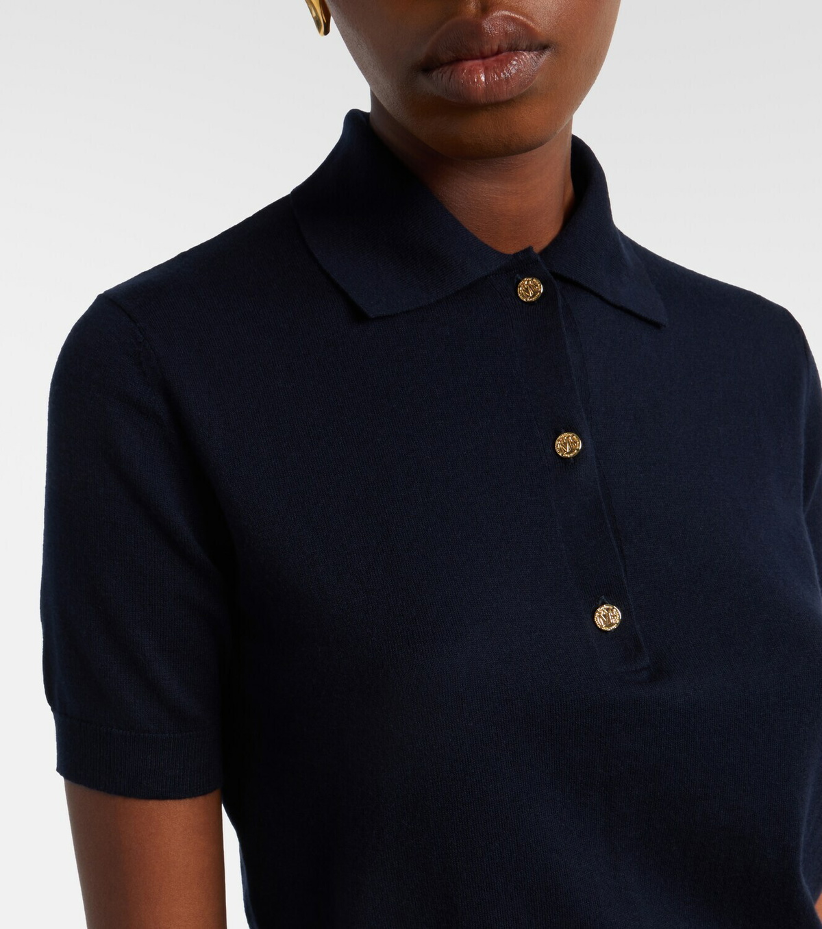 'S Max Mara Cotton, silk, and cashmere polo sweater