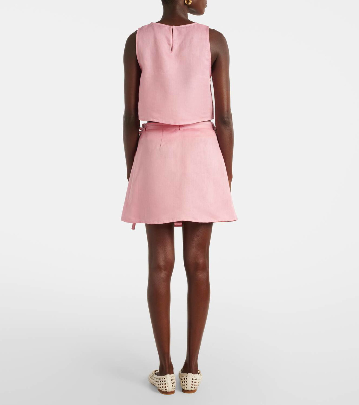 Asceno Kobe linen crop top