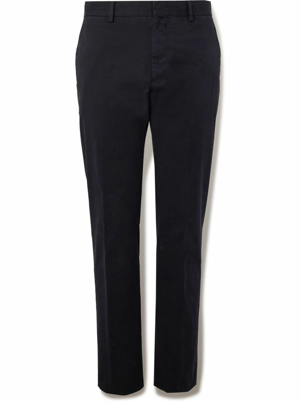 Photo: Zegna - Slim-Fit Stretch-Cotton Twill Trousers - Blue