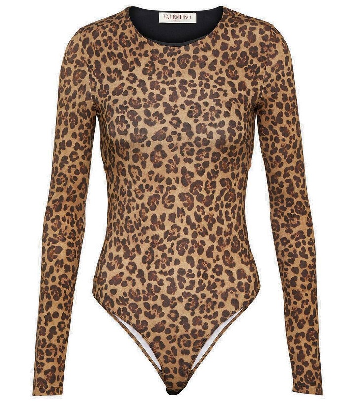 Photo: Valentino Leopard-print jersey bodysuit
