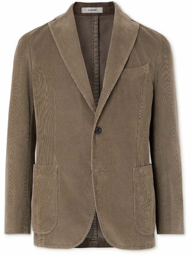 Photo: Boglioli - K-Jacket Slim-Fit Cotton-Blend Corduroy Suit Jacket - Brown