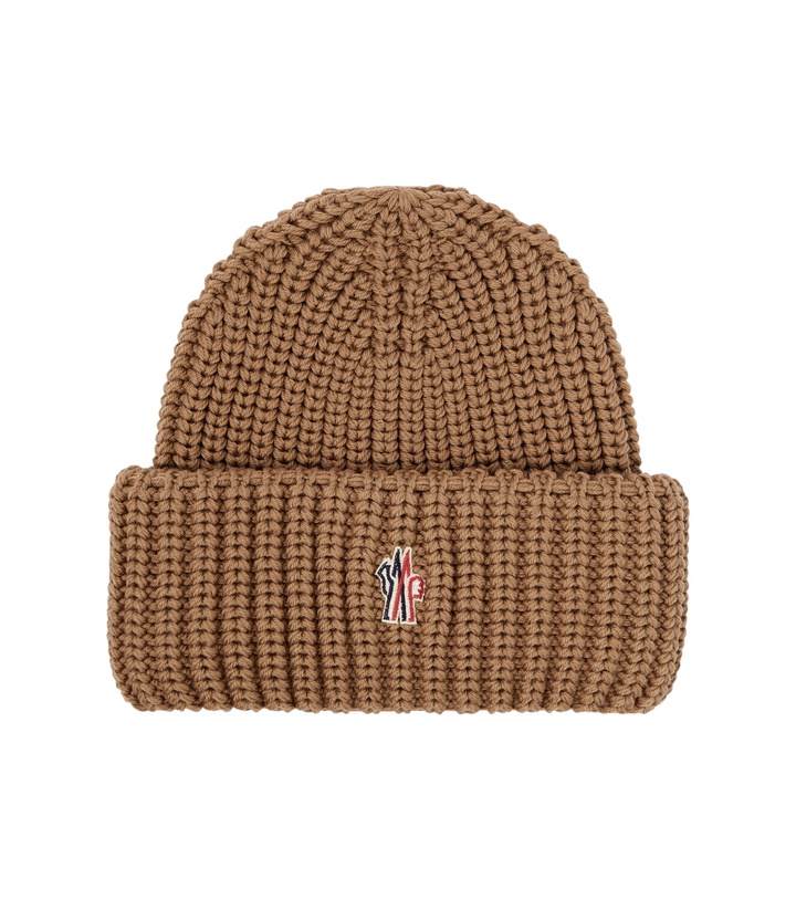 Photo: Moncler Grenoble Logo ribbed-knit virgin wool beanie