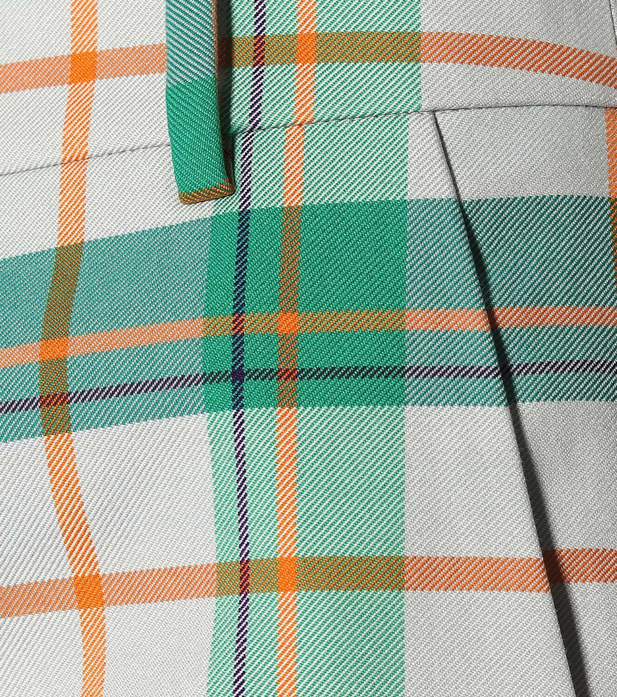 Tibi Plaid cotton-blend pants