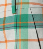 Tibi Plaid cotton-blend pants