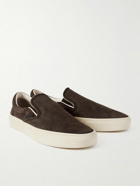 TOM FORD - Jude Croc-Effect Nubuck Slip-On Sneakers - Brown