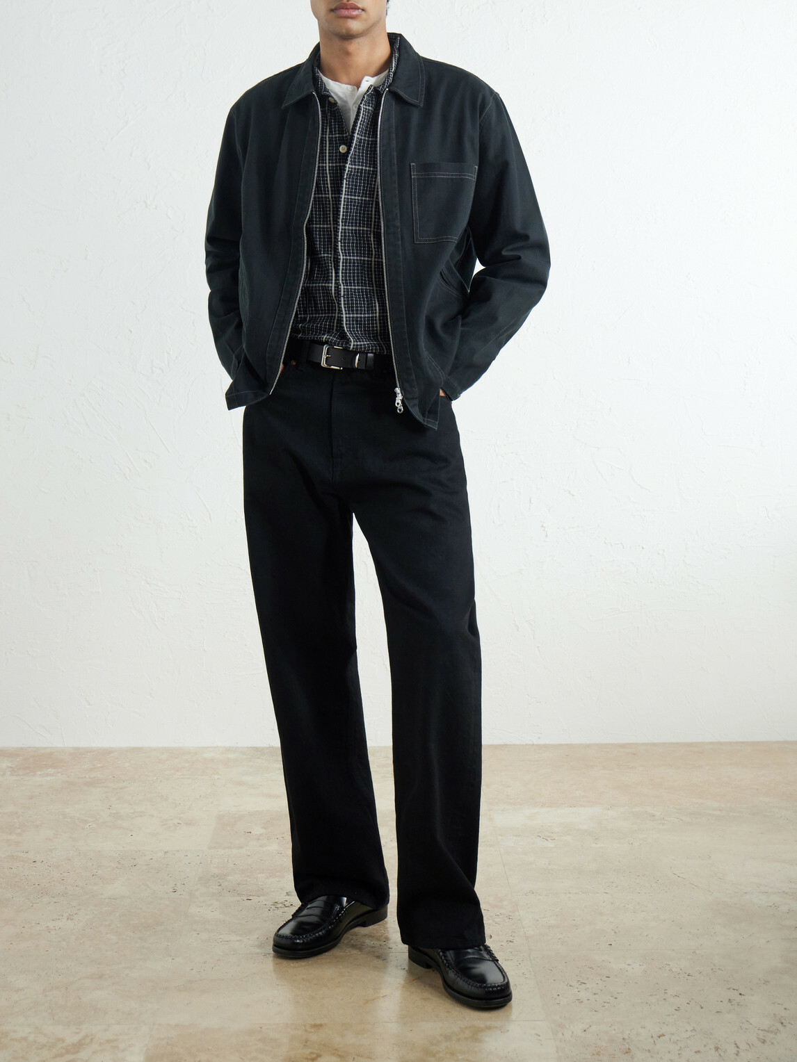 Folk - Cotton-Twill Zip-Up Overshirt - Black