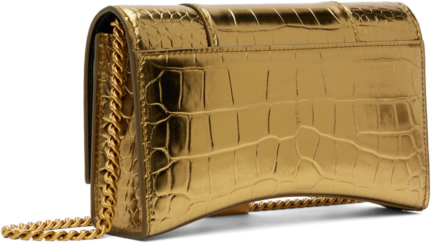Balenciaga Gold Croc Hourglass Bag