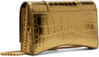 Balenciaga Gold Croc Hourglass Bag