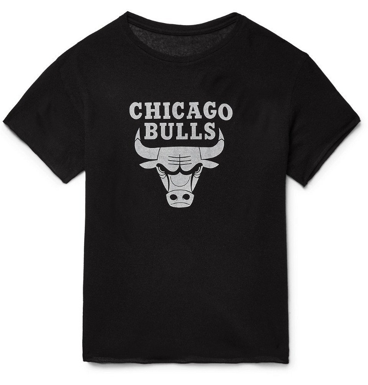Photo: The Elder Statesman - NBA Chicago Bulls Printed Cashmere and Silk-Blend T-Shirt - Black