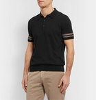 Brioni - Slim-Fit Contrast-Trimmed Cotton and Silk-Blend Polo Shirt - Black