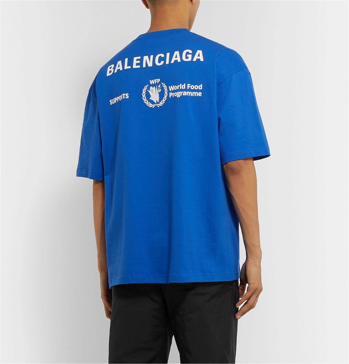 Balenciaga World Food Programme Logoprint Cotton Tshirt in Blue for Men   Lyst