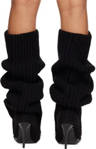 We11done Black Knee High Knit Tall Boots