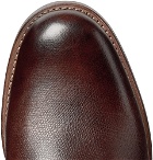 Grenson - Curt Hand-Painted Full-Grain Leather Derby Shoes - Dark brown