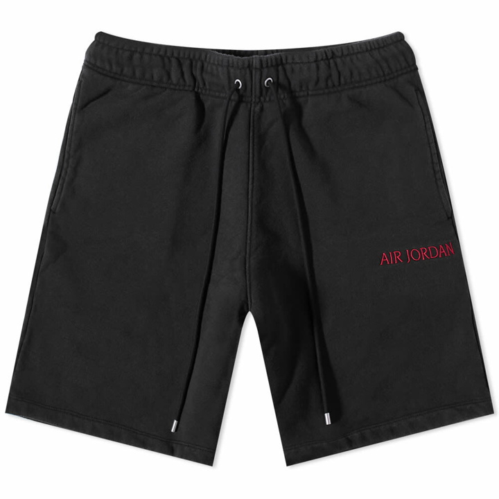 Photo: Air Jordan Men's Wordmark Fleece Short in Black/Gym Red