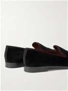 Dolce & Gabbana - Grosgrain-Trimmed Velvet Loafers - Black
