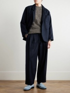 Monitaly - Easy Pleated Wool-Blend Flannel Suit Trousers - Blue