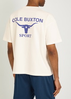 Cole Buxton Longhorn Printed Cotton T-shirt White