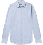 Canali - Mélange Cotton-Piqué Shirt - Men - Blue