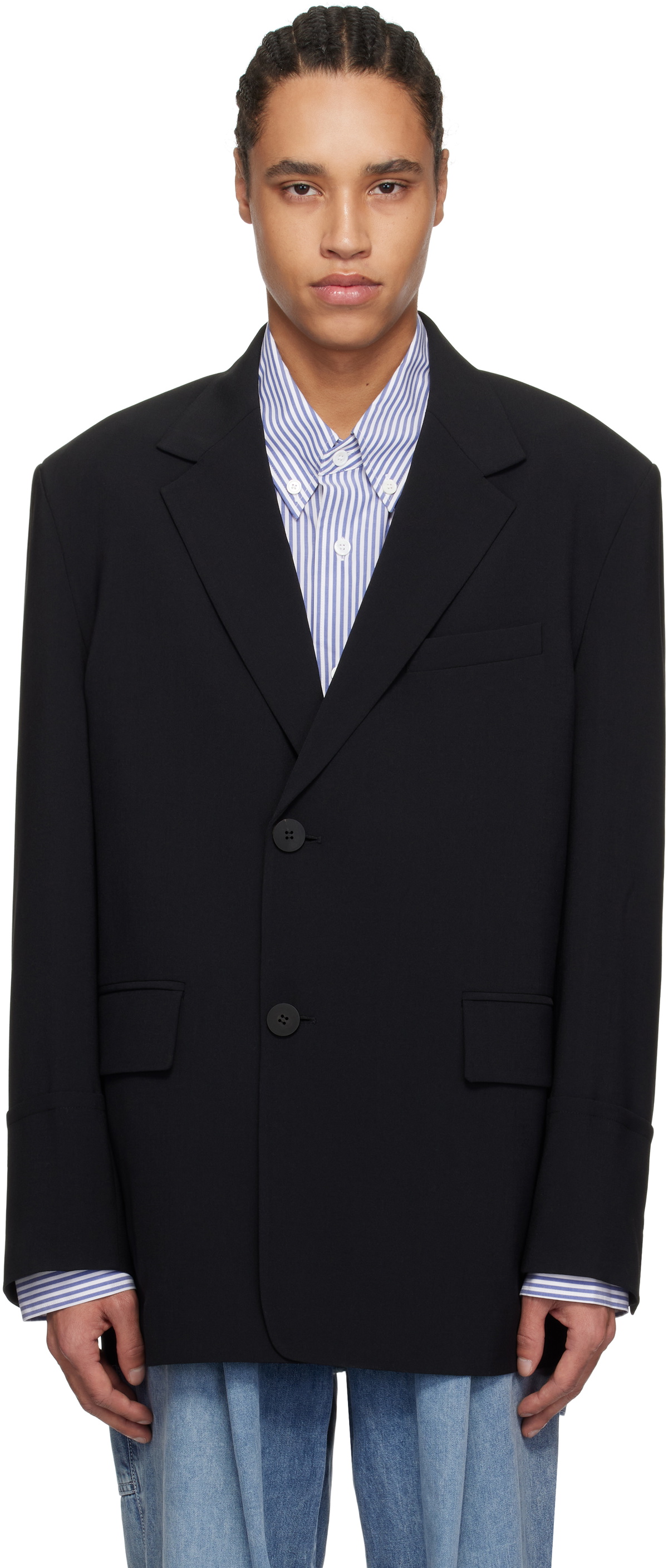 WOOYOUNGMI Black Two Button Single Blazer