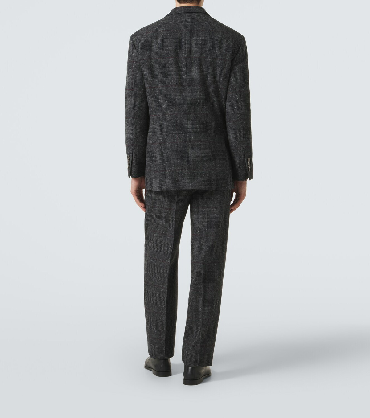 Brunello Cucinelli Checked silk, wool, and cashmere suit