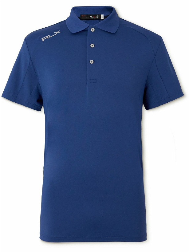 Photo: RLX Ralph Lauren - Logo-Print Stretch-Jersey Polo Shirt - Blue