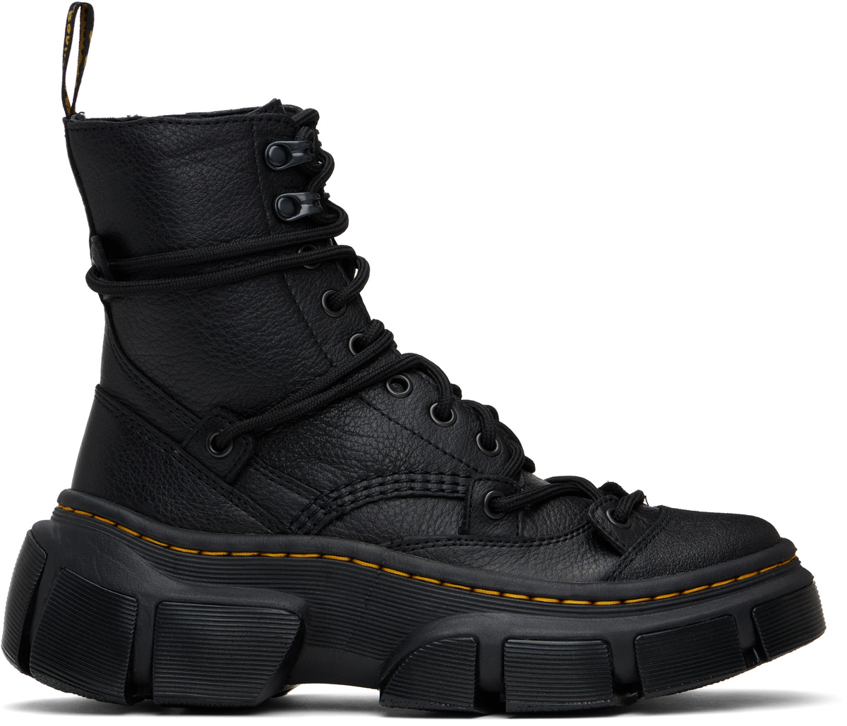 靴 Dr.Martens DMXL UK8 Dr. Martens Black DMXL 8-Eye Leather Boots Dr. Martens