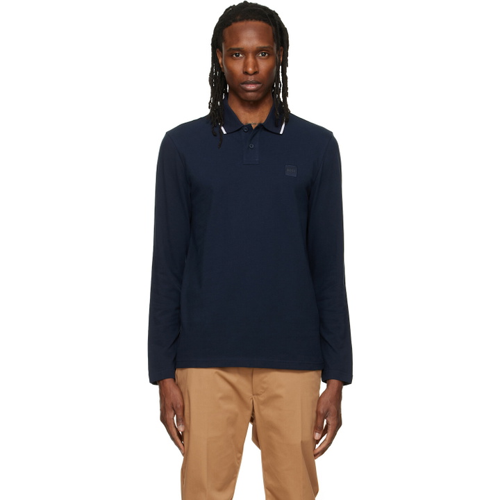 Photo: BOSS Navy Logo Patch Polo