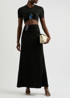 Christopher Esber Moodstone Cropped Stretch-jersey T-shirt Black