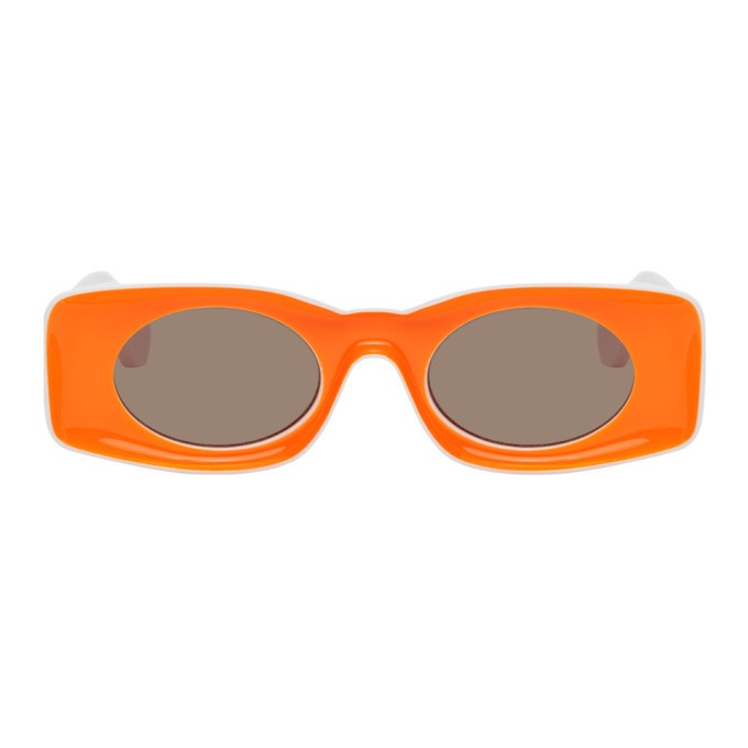 Photo: Loewe White and Orange Paulas Ibiza Square Sunglasses
