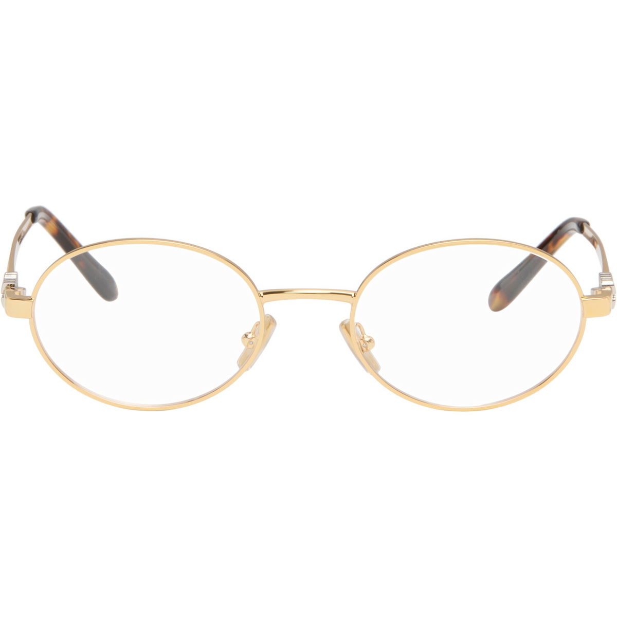 Miu Miu Eyewear Gold Oval Glasses
