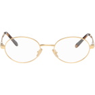 Miu Miu Eyewear Gold Oval Glasses