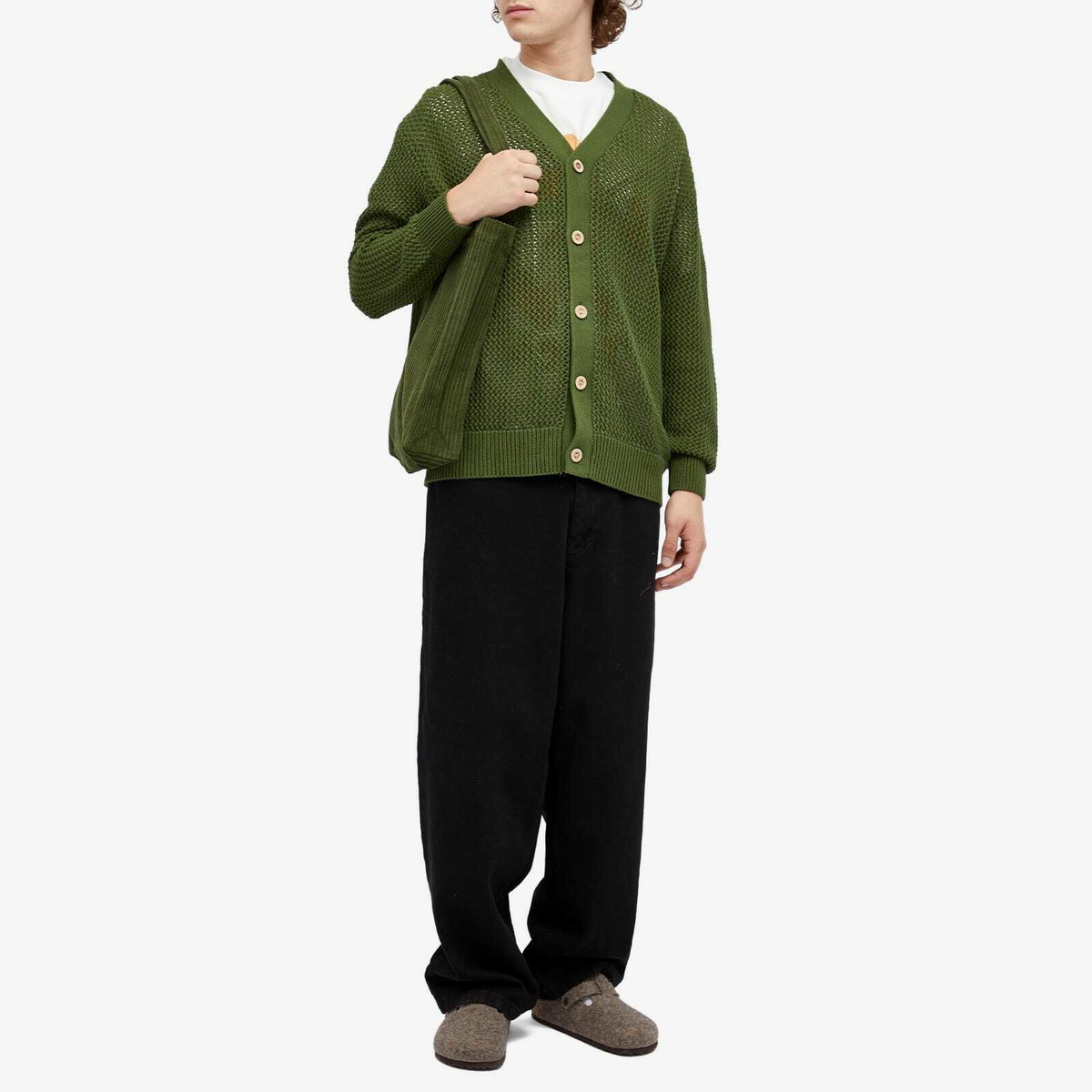 Heresy Men's Braid Cardigan in Green