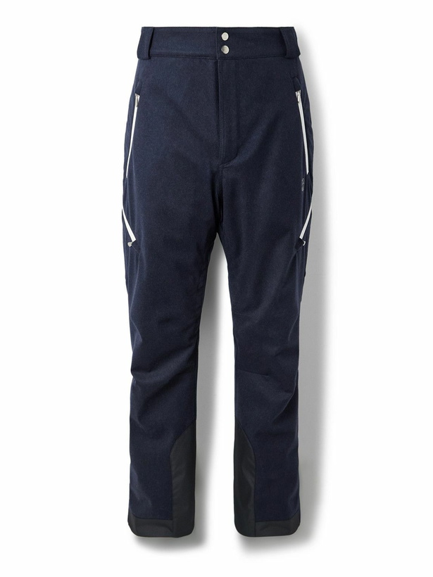 Photo: Brunello Cucinelli - Straight-Leg Padded Shell-Trimmed Wool-Felt Ski Pants - Blue