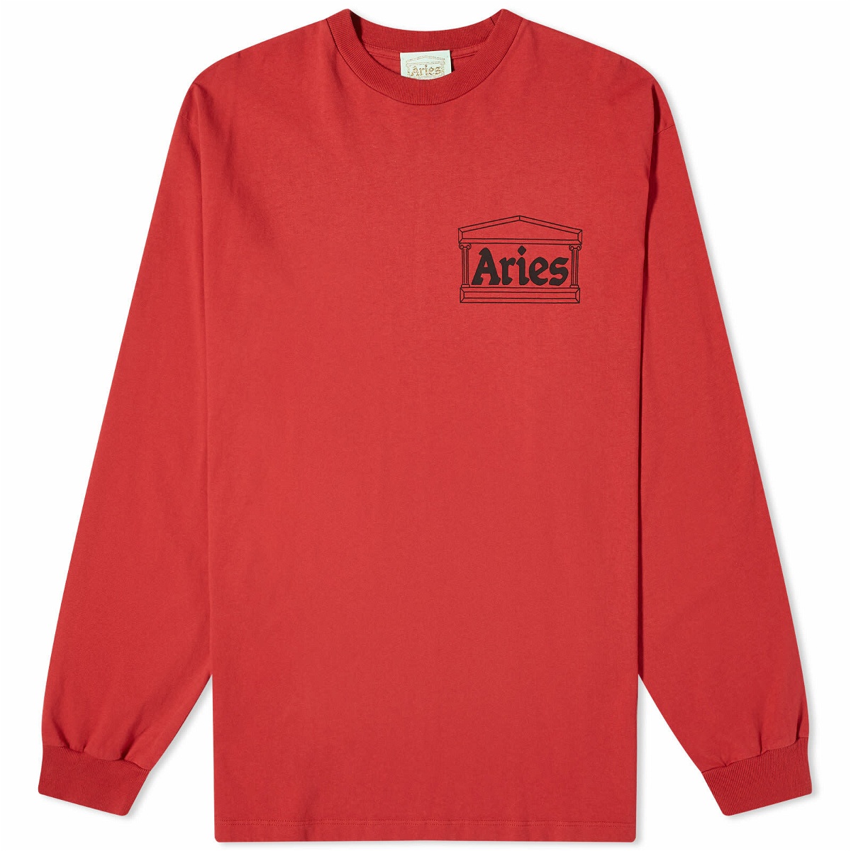 Photo: Aries Temple Long Sleeve T-Shirt in Dark Red