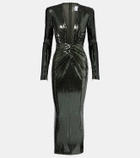 Alex Perry Gathered sequined gown