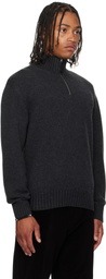 Ferragamo Gray High Neck Cashmere Turtleneck