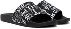 Versace Jeans Couture Black Doodle Logo Slides