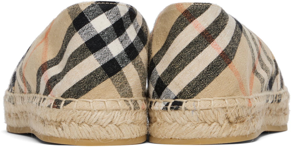 Burberry Beige Check Mews Espadrilles​