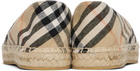 Burberry Beige Check Mews Espadrilles​