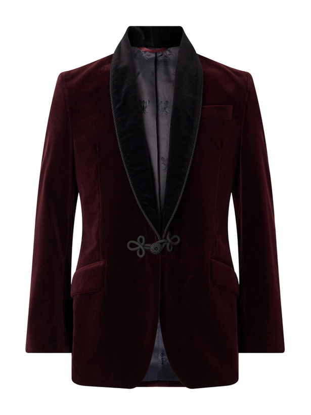 Photo: Favourbrook - Cotton-Velvet Tuxedo Jacket - Burgundy