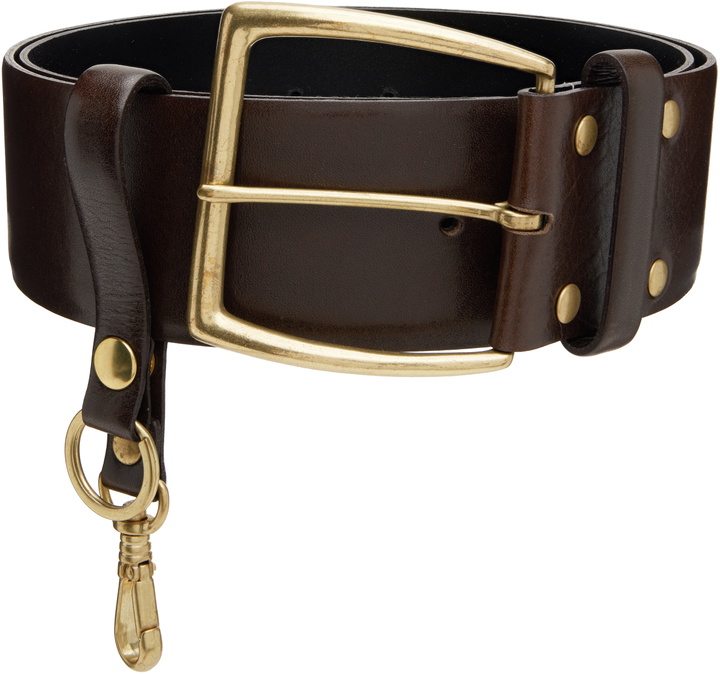 Photo: Toga Pulla Brown Leather Wide Belt