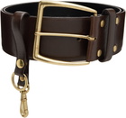 Toga Pulla Brown Leather Wide Belt